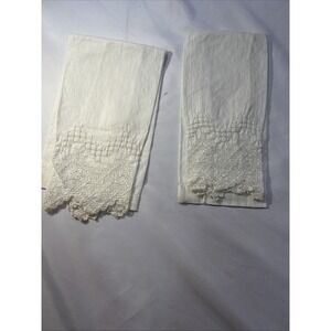 Vintage Old Matching Guest Cotton Hand Towels  Beautiful 527-1 READ